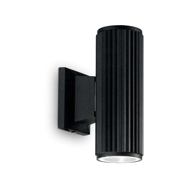 foto del prodotto applique moderna base alluminio nero 2 luci 5w 4000k luce naturale
