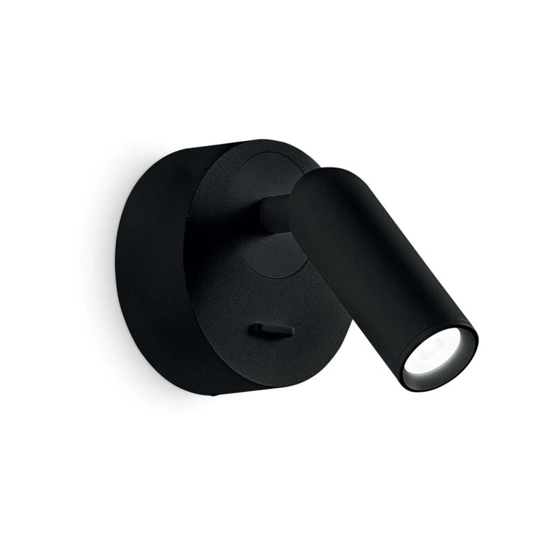 foto del prodotto applique moderna bean round metallo nero led 3w 3000k luce calda