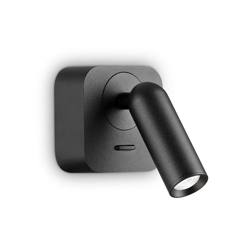 foto del prodotto applique moderna bean square metallo nero led 3w 3000k luce calda