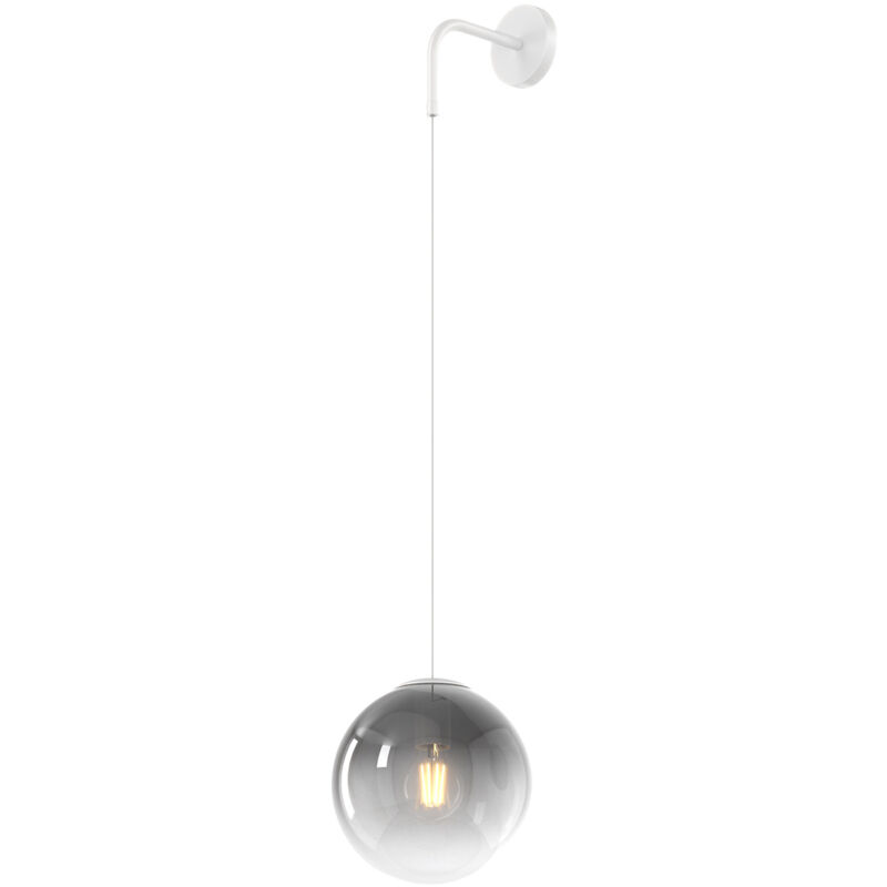 foto del prodotto applique moderna big eclipse metallo bianco vetro fum 1 luce e27