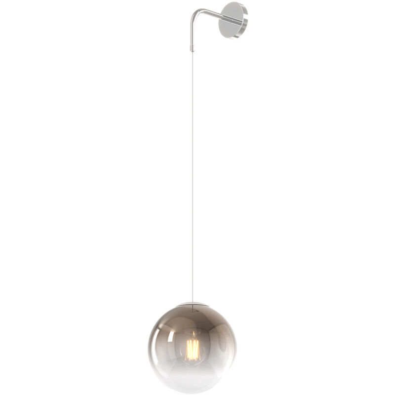 foto del prodotto applique moderna big eclipse metallo cromo vetro bronzo 1 luce e27
