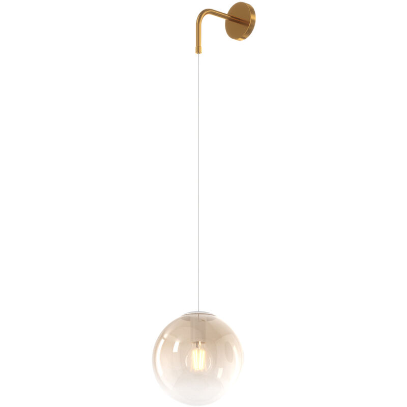 foto del prodotto applique moderna big eclipse metallo ottone satinato vetro ambra 1 luce e27
