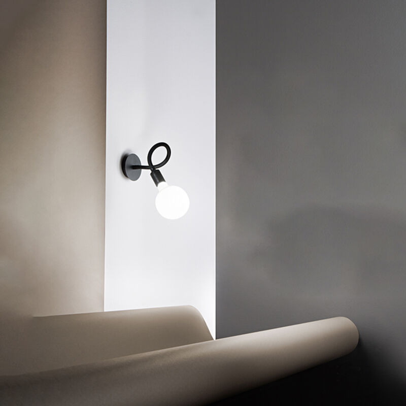 foto del prodotto applique moderna bulbo metallo nero 1 luce e27