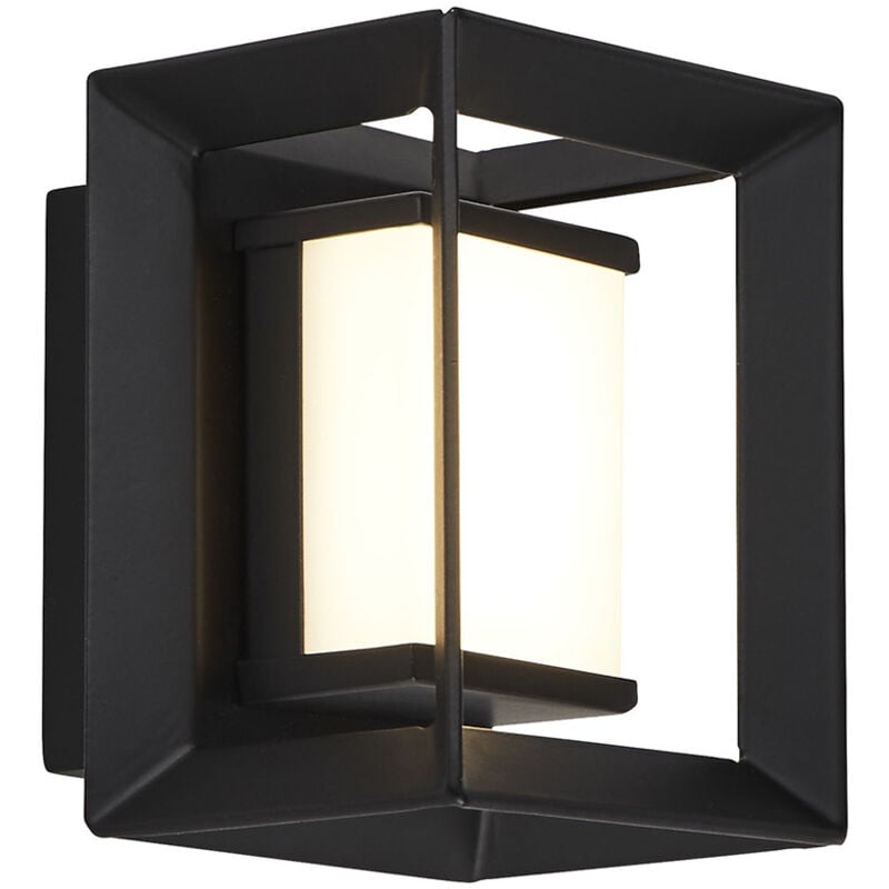 foto del prodotto applique moderna chaplin acciaio bianco policarbonato nero led 1,7w 3000k