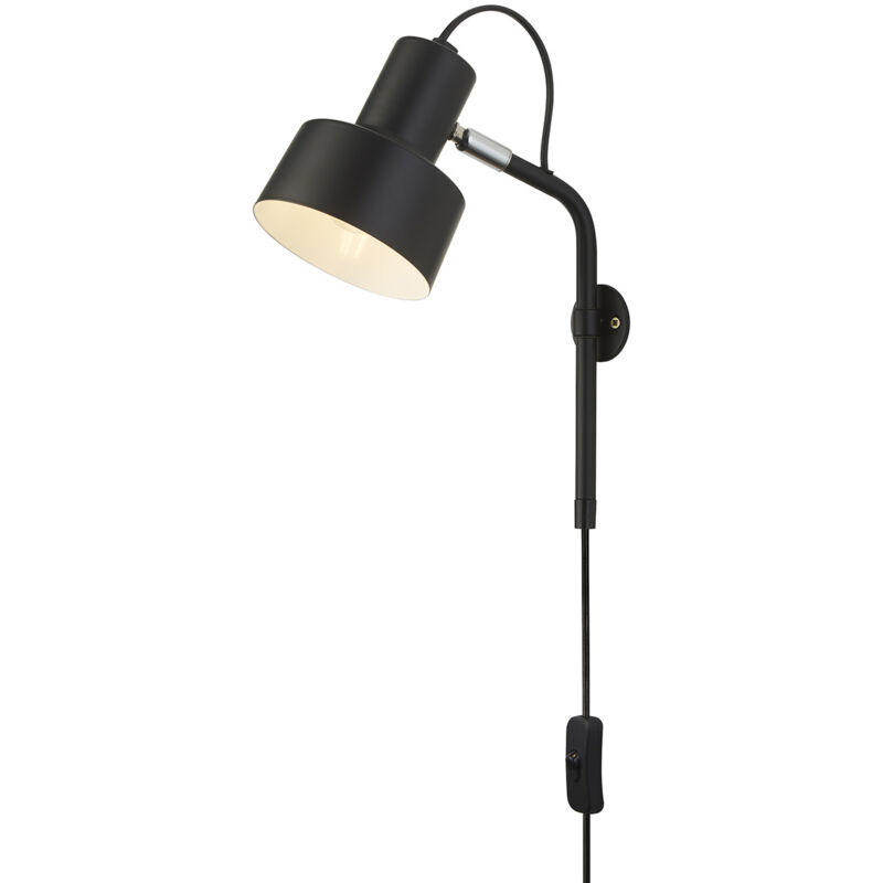 foto del prodotto applique moderna conico acciaio bianco nero 1 luce e14