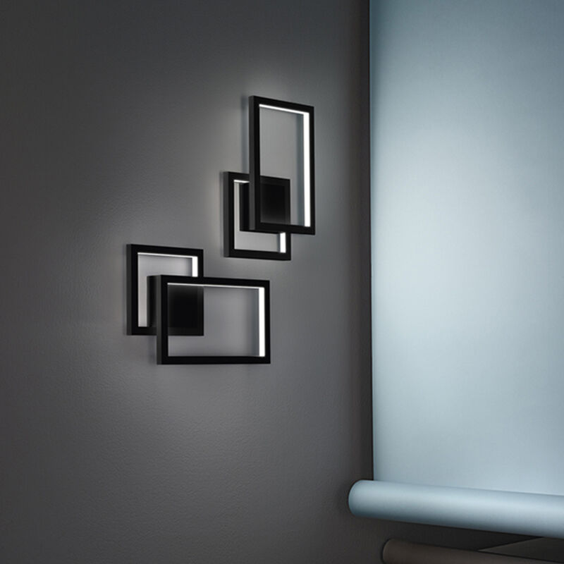foto del prodotto applique moderna cross metallo nero acrilico led 20w 3000k