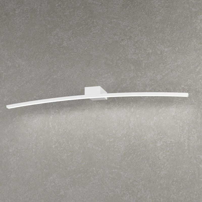 foto del prodotto applique moderna curved metallo bianco diffusore bianco led 11,2w calda 70cm
