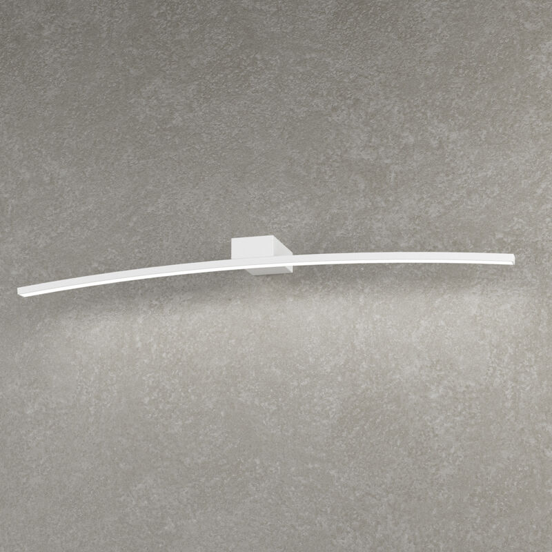foto del prodotto applique moderna curved metallo bianco diffusore bianco led 11,2w naturale 70cm