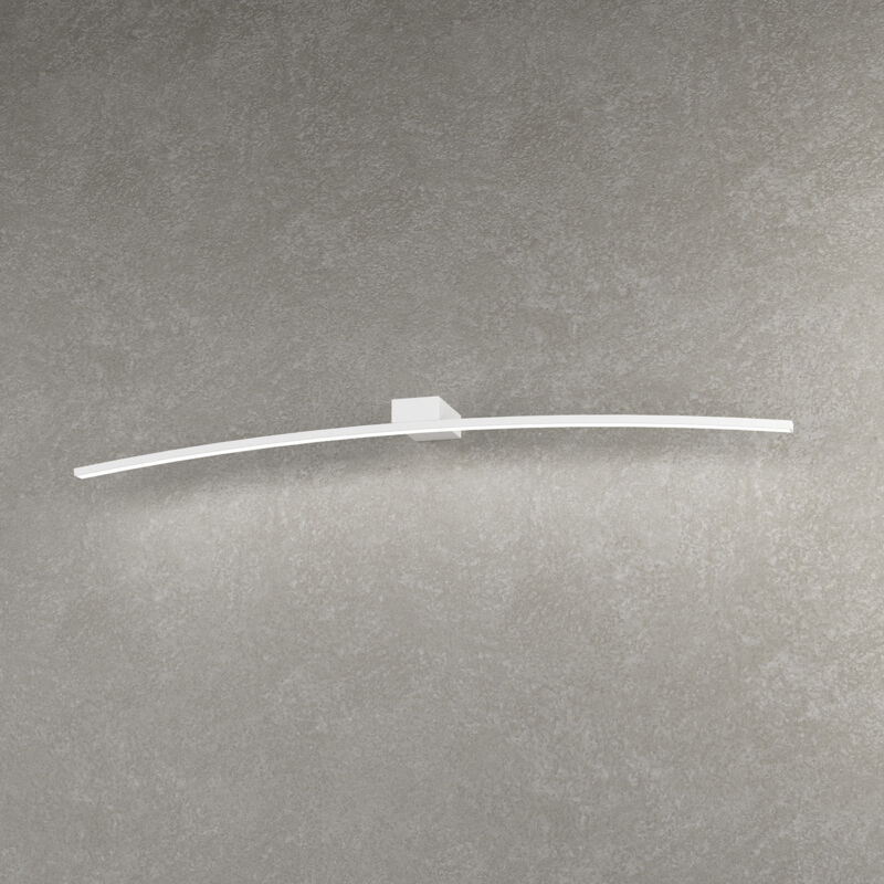 foto del prodotto applique moderna curved metallo bianco diffusore bianco led 14,4w calda 90cm