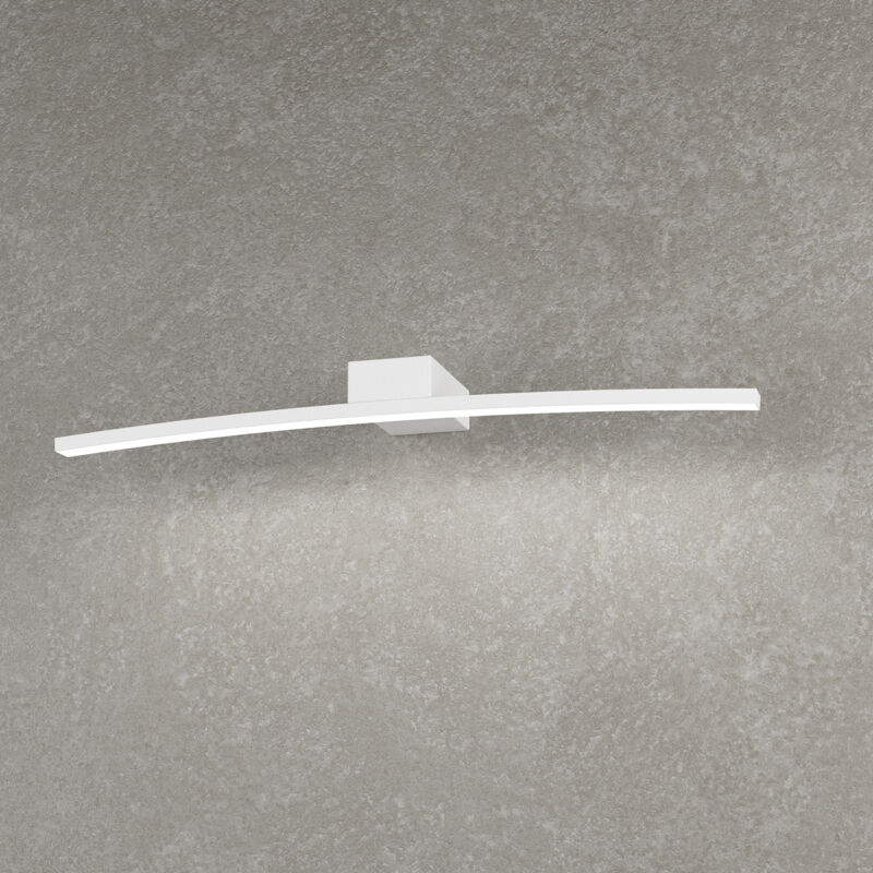 foto del prodotto applique moderna curved metallo bianco diffusore bianco led 6w calda 50cm