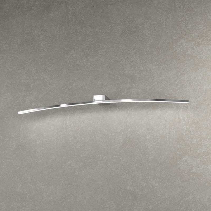 foto del prodotto applique moderna curved metallo cromo diffusore bianco led 14,4w naturale 90cm