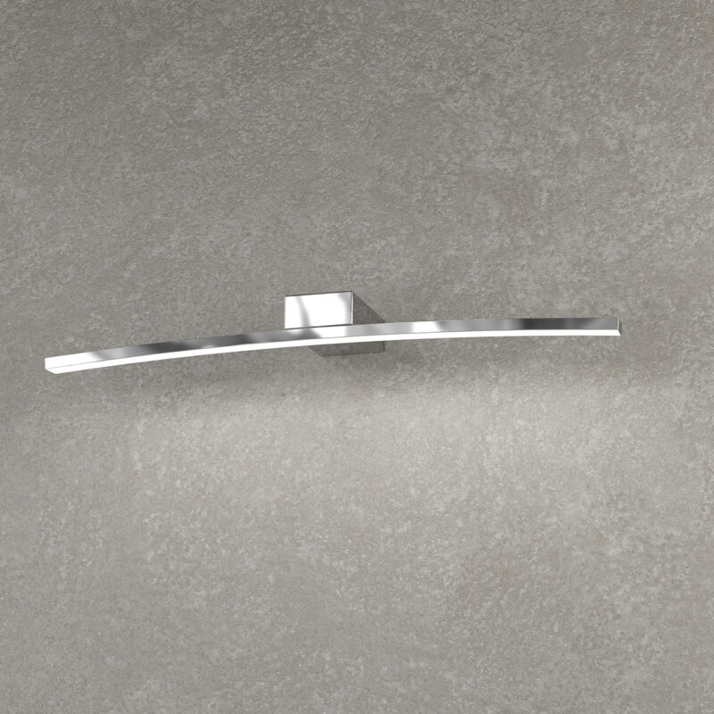 foto del prodotto applique moderna curved metallo cromo diffusore bianco led 6w calda 50cm