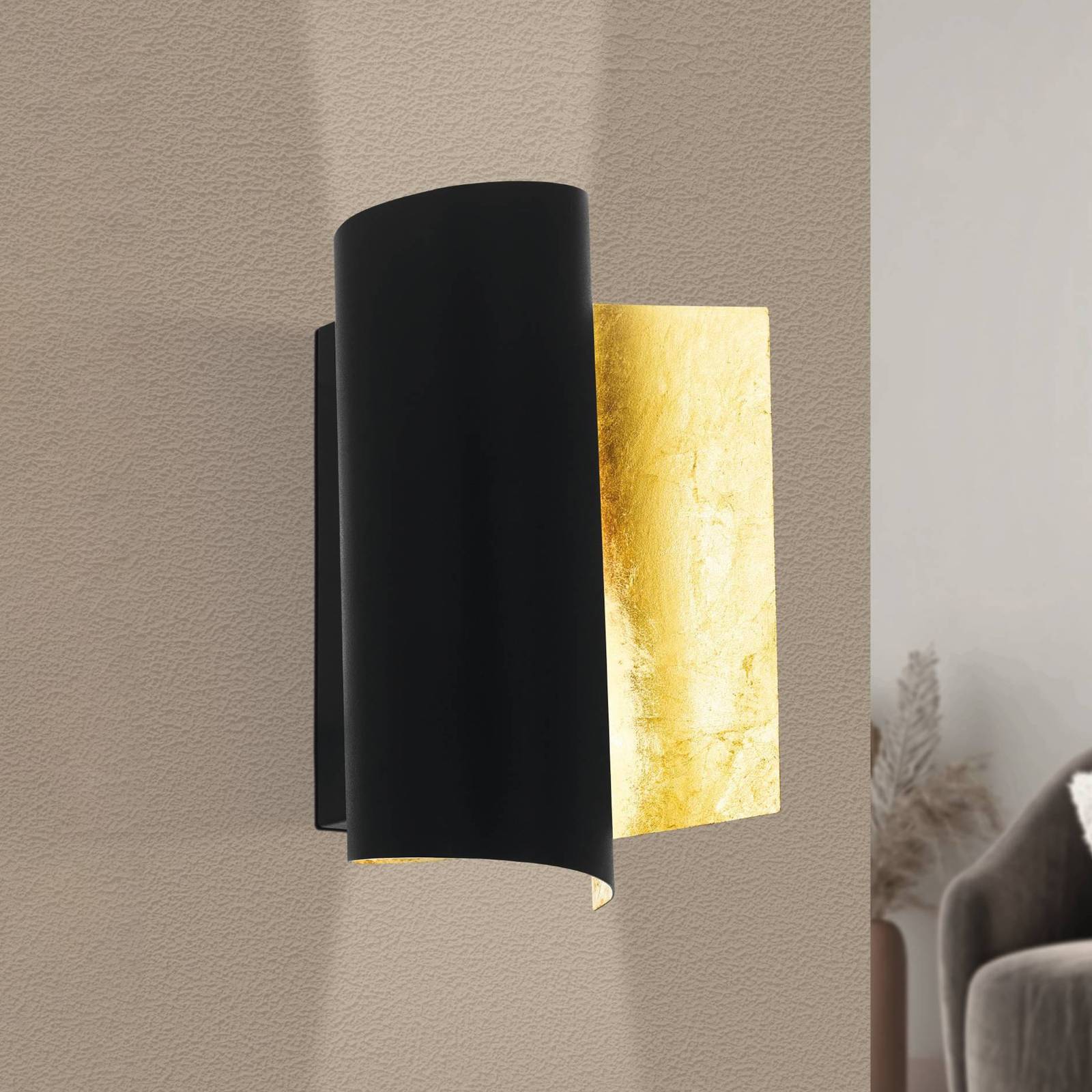 foto del prodotto applique moderna falicetto acciaio nero 1 luce e27