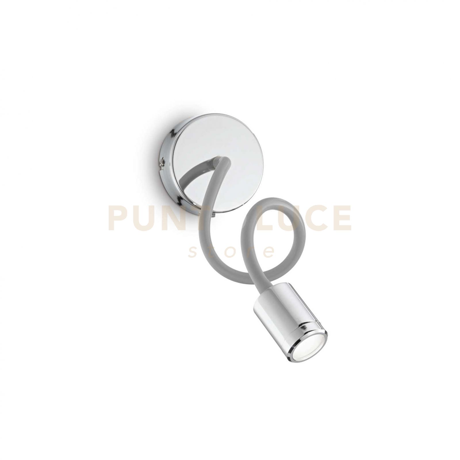 foto del prodotto applique moderna focus 1 metallo cromo led 4w 3000k luce calda