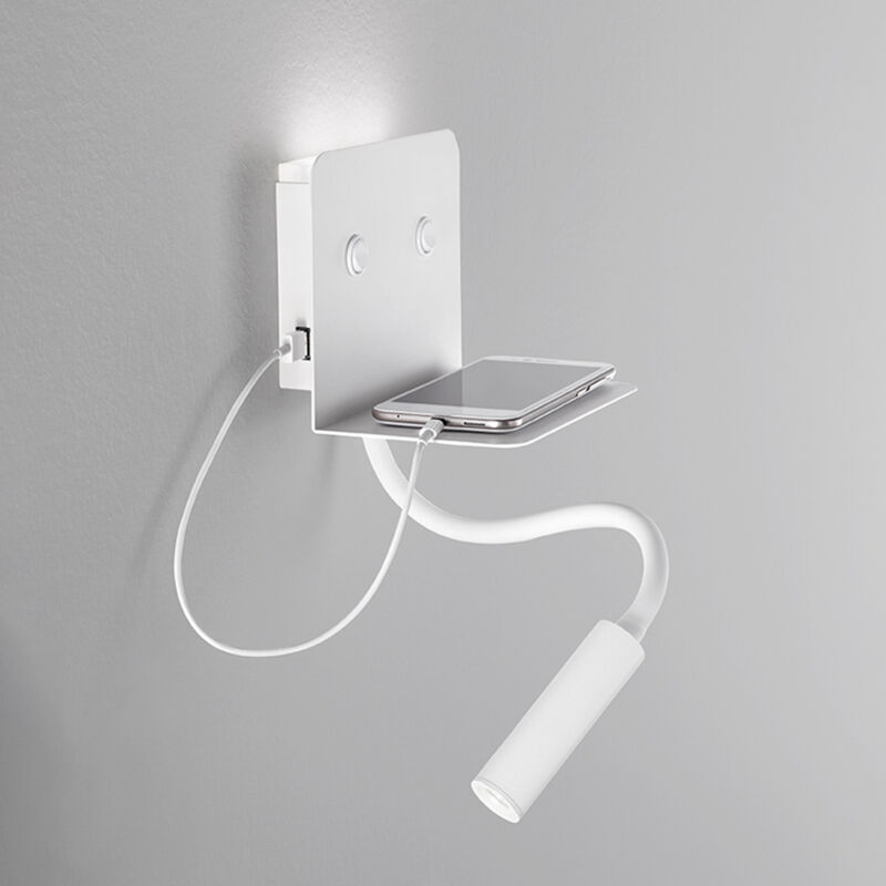 foto del prodotto applique moderna level metallo bianco led 6w 3000k