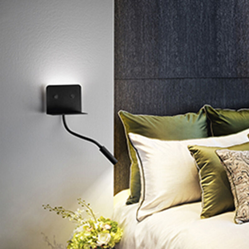foto del prodotto applique moderna level metallo nero led 6w 3000k
