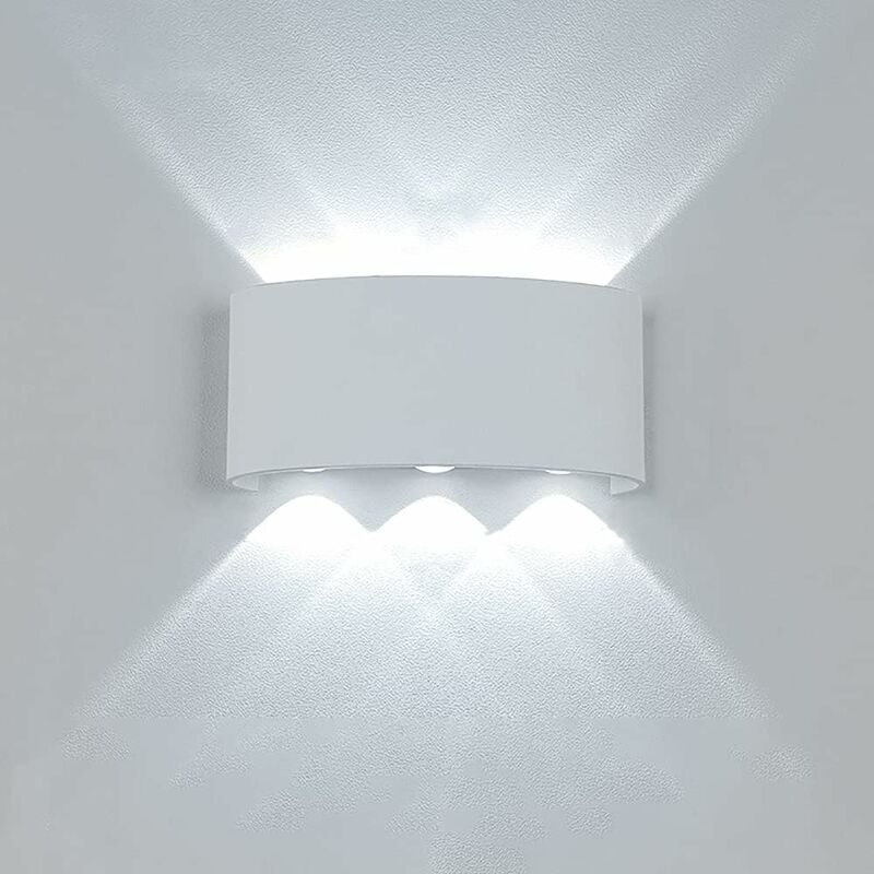 foto del prodotto applique moderna luce a led lampada da parete muro da 16w per esterno bianca luce fredda 6500k