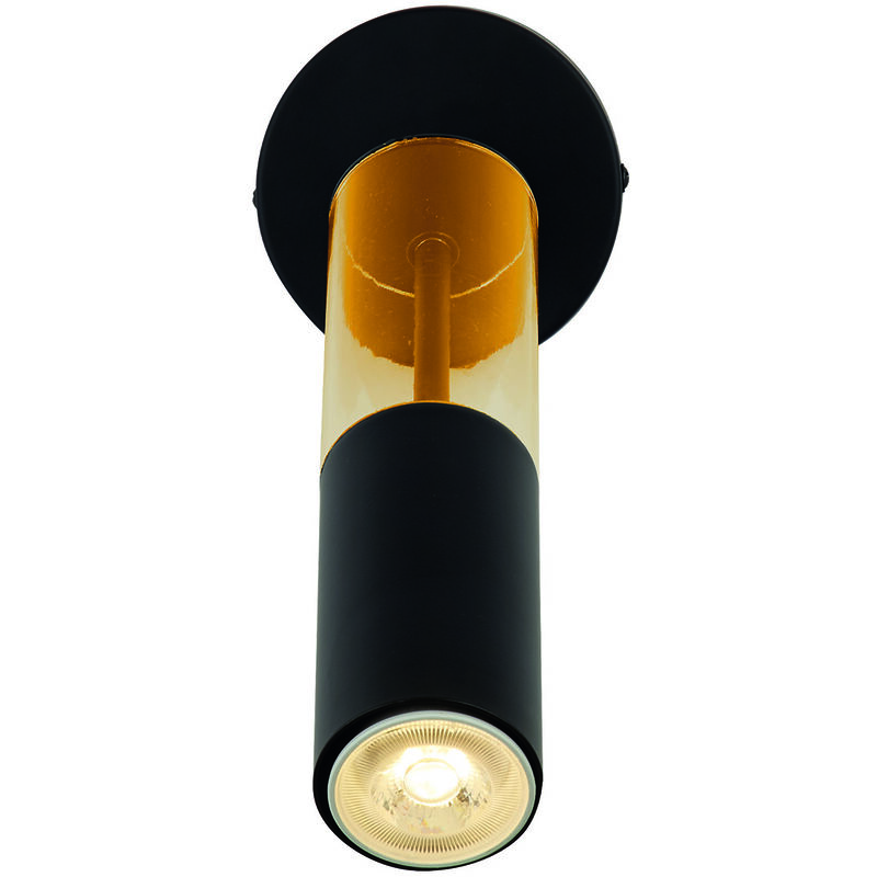 foto del prodotto applique moderna merrygold acciaio nero ambra 1 luce gu10