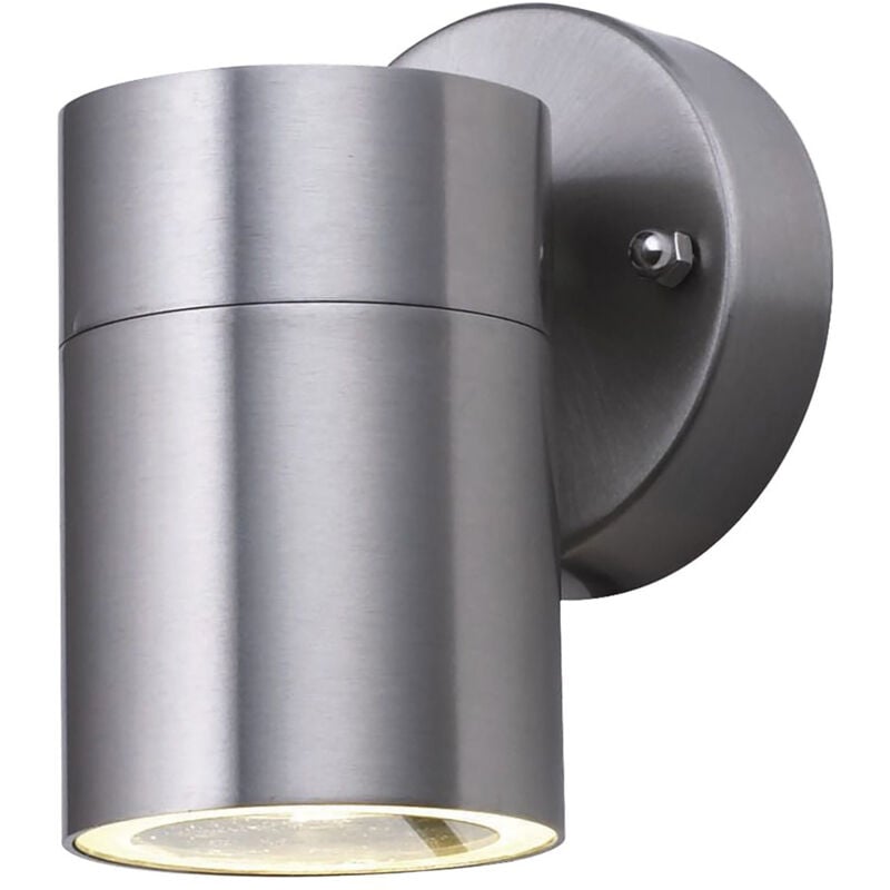 foto del prodotto applique moderna metro acciaio argento vetro trasparente 1 luce gu10