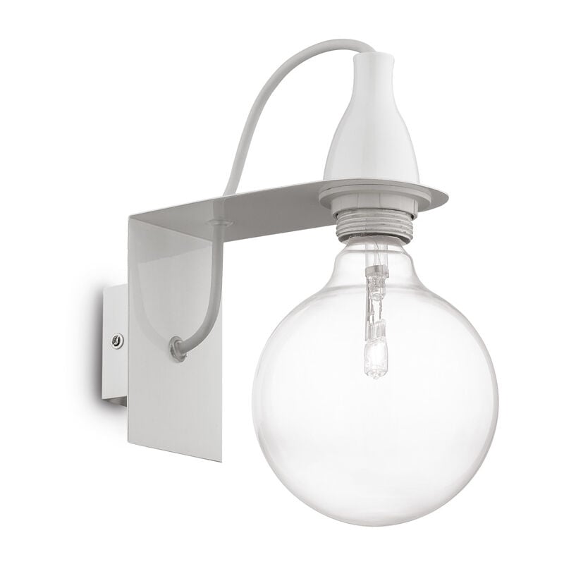 foto del prodotto applique moderna minimal metallo bianco 1 luce e27 8w 3000k luce calda