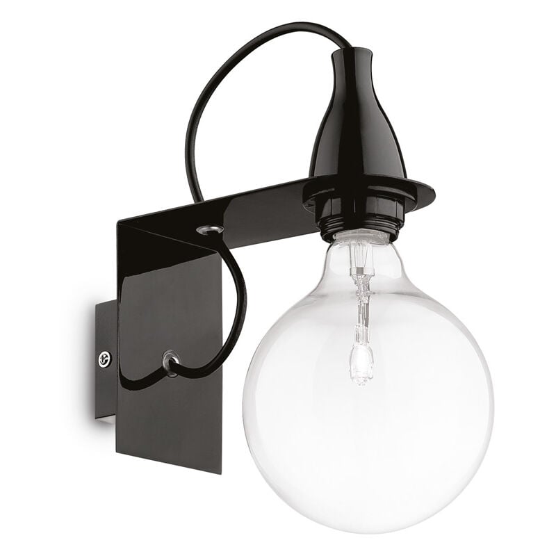 foto del prodotto applique moderna minimal metallo nero 1 luce e27 8w 3000k luce calda