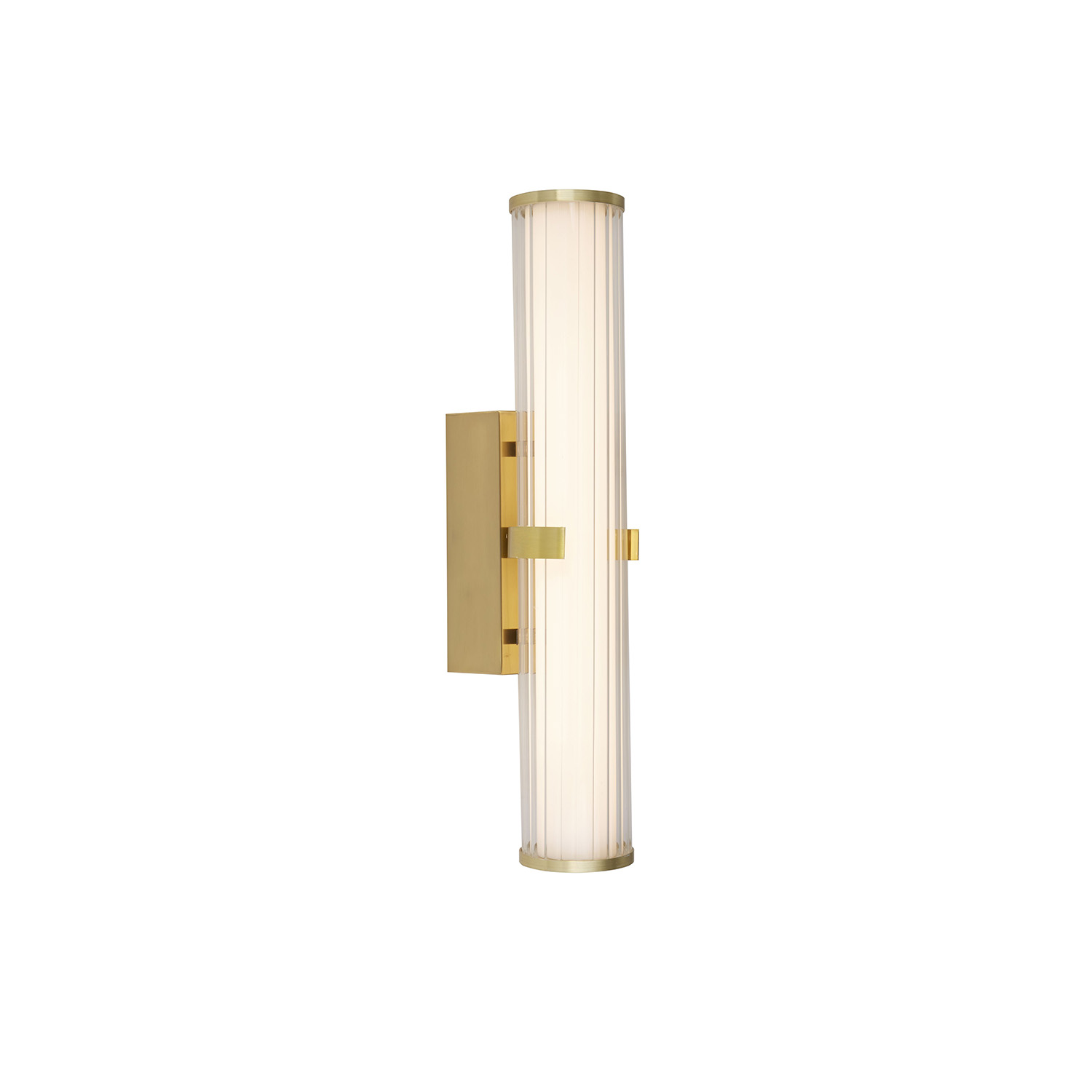 foto del prodotto applique moderna morsetto acciaio oro vetro bianco led 19w 3000k