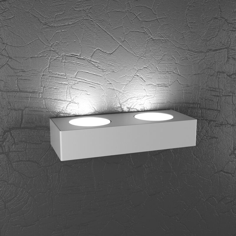 foto del prodotto applique moderna plate metallo grigio 2 luci gx53
