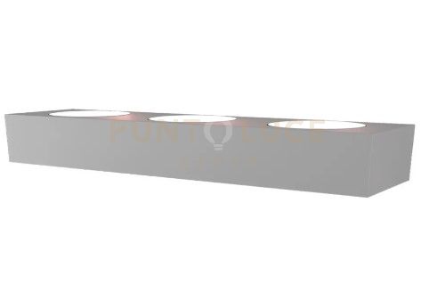 foto del prodotto applique moderna plate metallo grigio 3 luci gx53