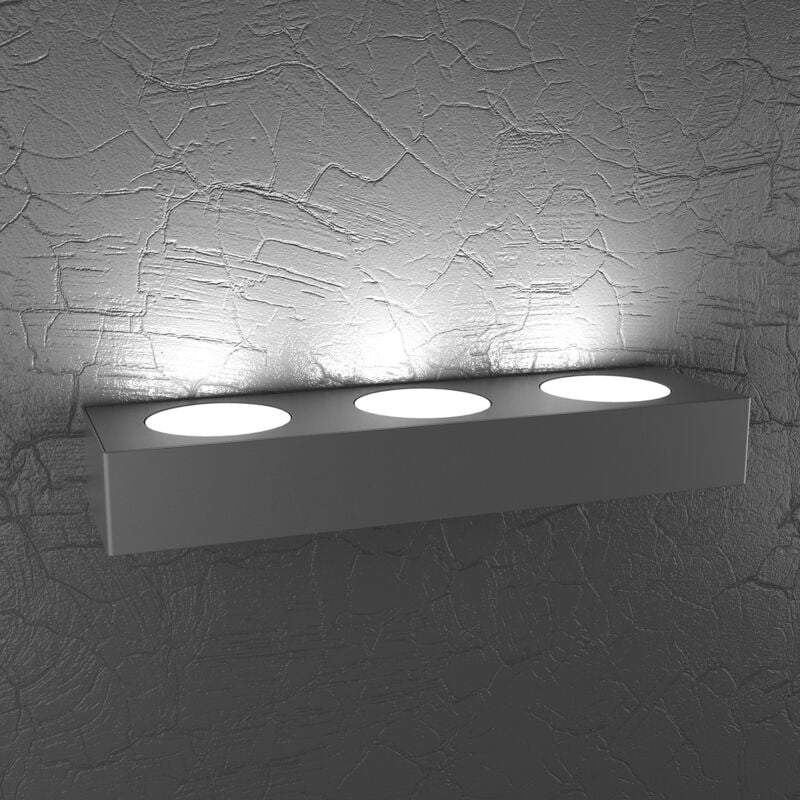 foto del prodotto applique moderna plate metallo grigio antracite 3 luci gx53