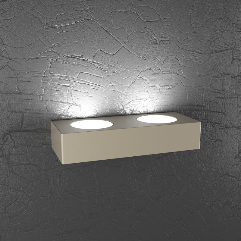 foto del prodotto applique moderna plate metallo sabbia 2 luci gx53