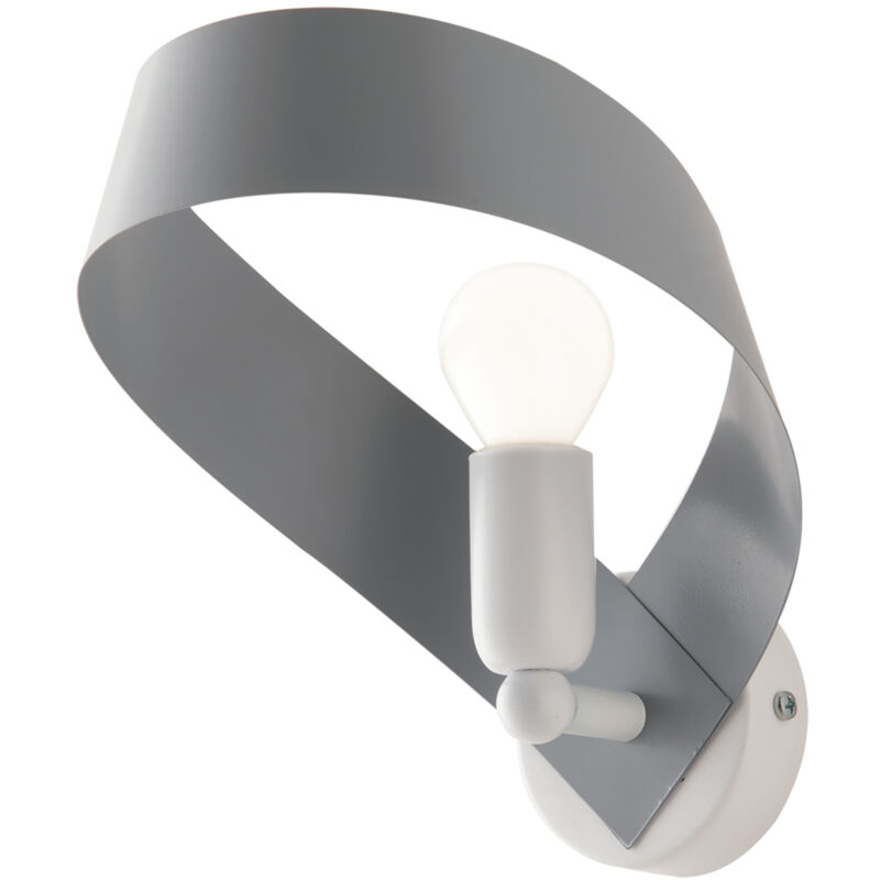 foto del prodotto applique moderna primula 1 luce in ferro laccato bianco e grigio