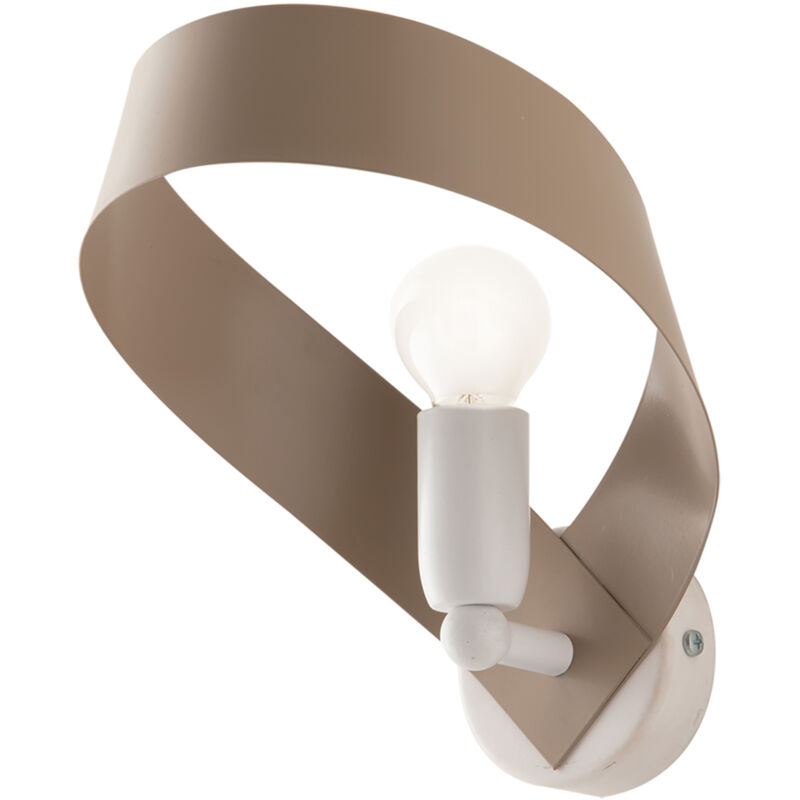 foto del prodotto applique moderna primula 1 luce in ferro laccato bianco e tortora