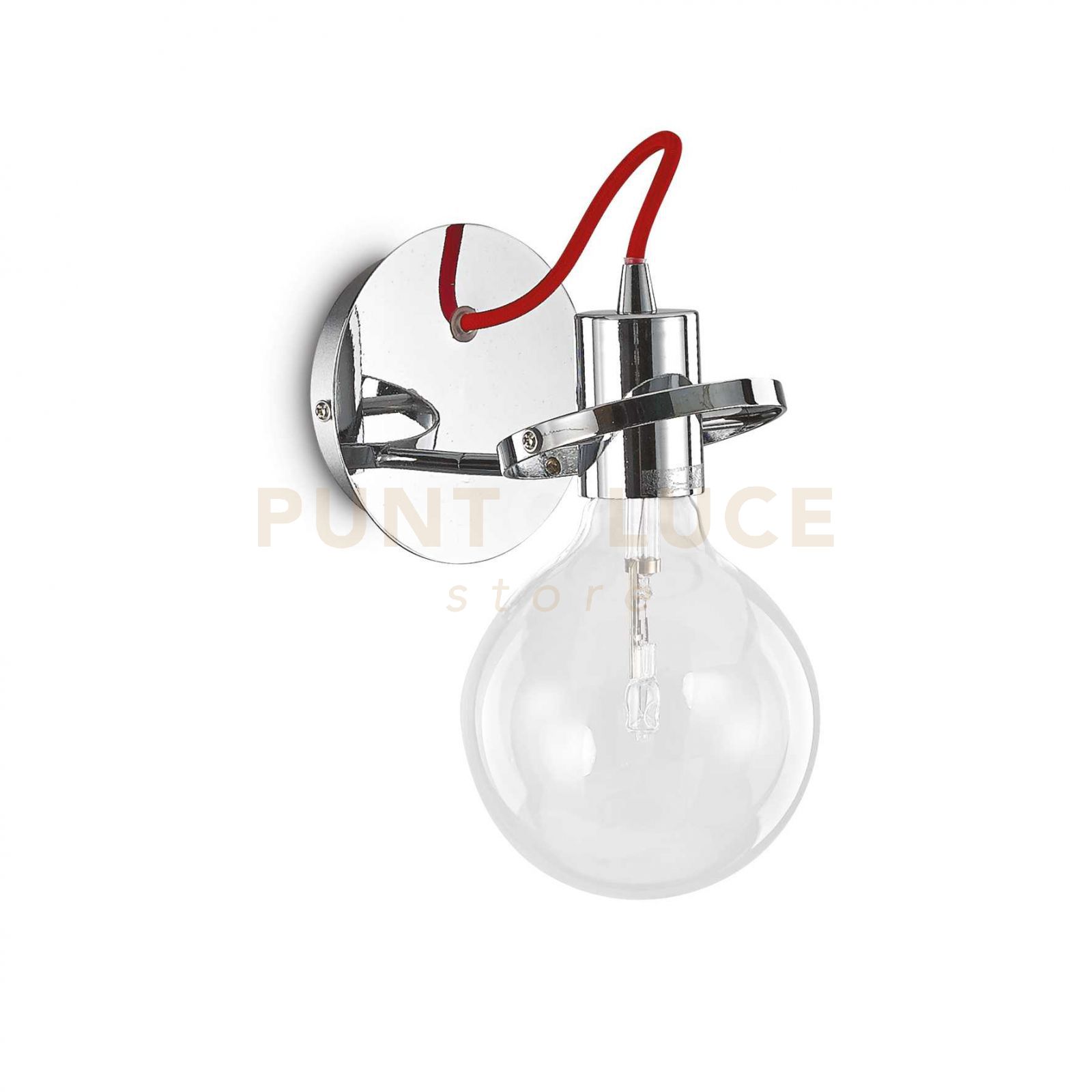 foto del prodotto applique moderna radio metallo cromo 1 luce e27 8w 3000k luce calda