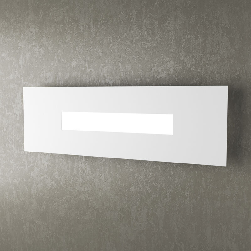 foto del prodotto applique moderna rettangolare wally metallo bianco 1 luce 2g11 49cm