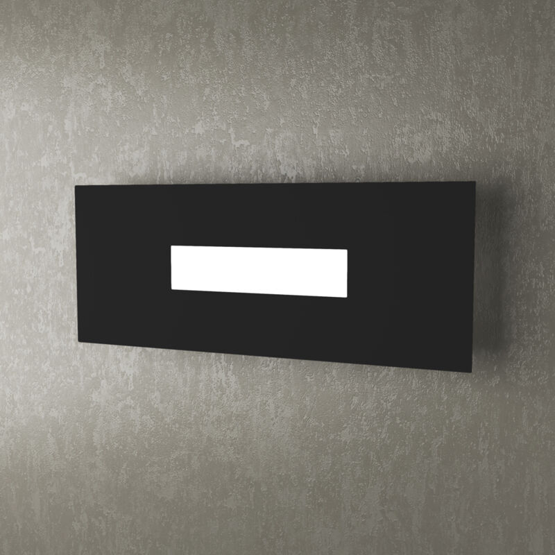 foto del prodotto applique moderna rettangolare wally metallo nero 1 luce 2g11 40cm