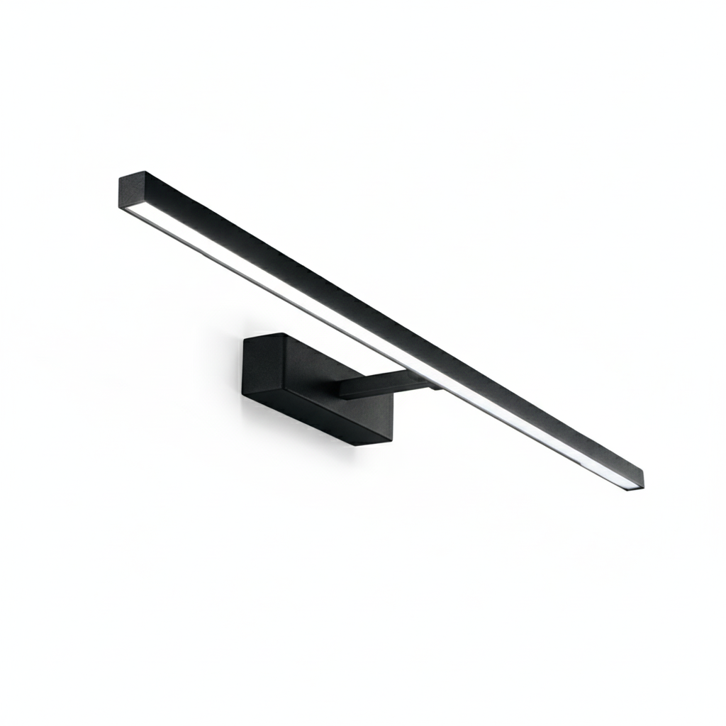 foto del prodotto applique moderna riga metallo nero acrilico led 24w 3000k