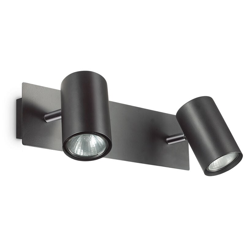 foto del prodotto applique moderna spot metallo nero 2 luci gu10