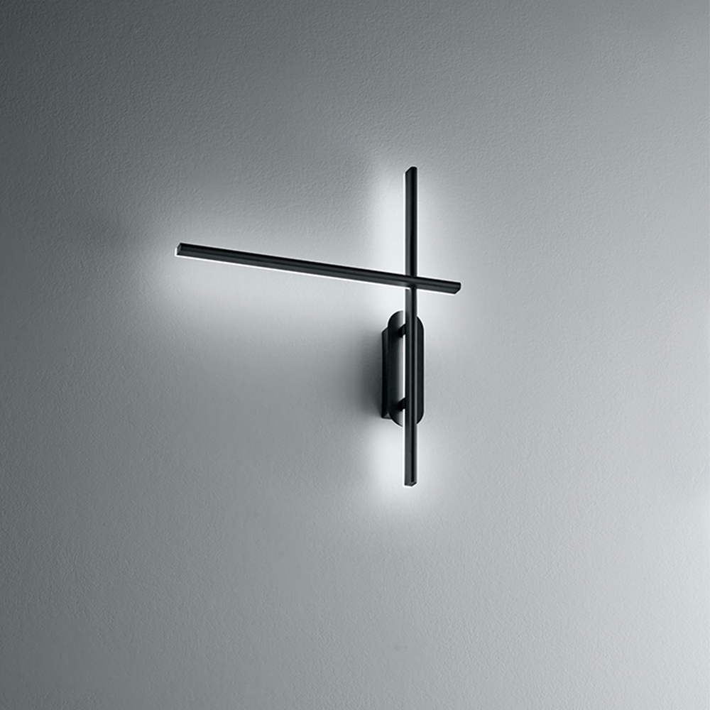 foto del prodotto applique moderna tange alluminio nero acrilico led 20w 3000k