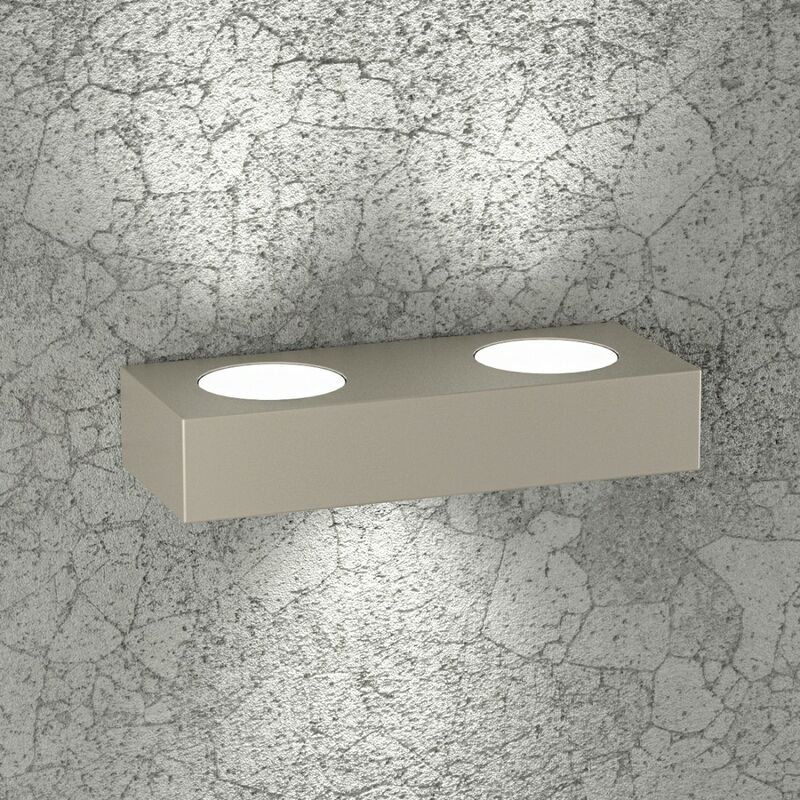 foto del prodotto applique moderna top light beaside 1190 a3 gx53 led metallo biemissione lampada parete, finitura metallo sabbia