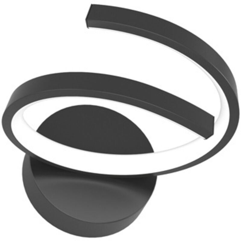 foto del prodotto applique moderna tornado alluminio nero led 12w