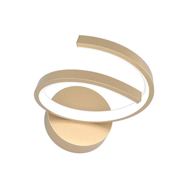 foto del prodotto applique moderna tornado alluminio oro led 12w luce caldanaturale