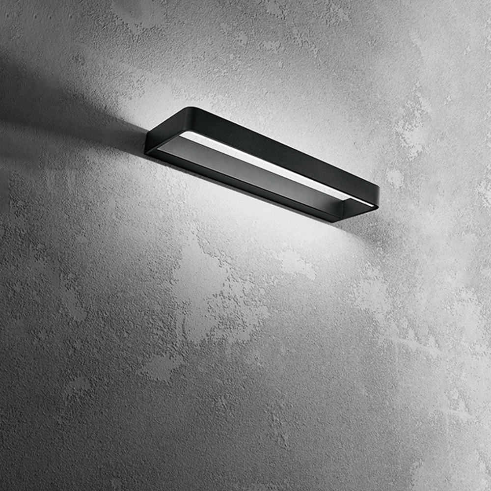 foto del prodotto applique moderna vega metallo nero led 20w cct 3000 4000 6000k