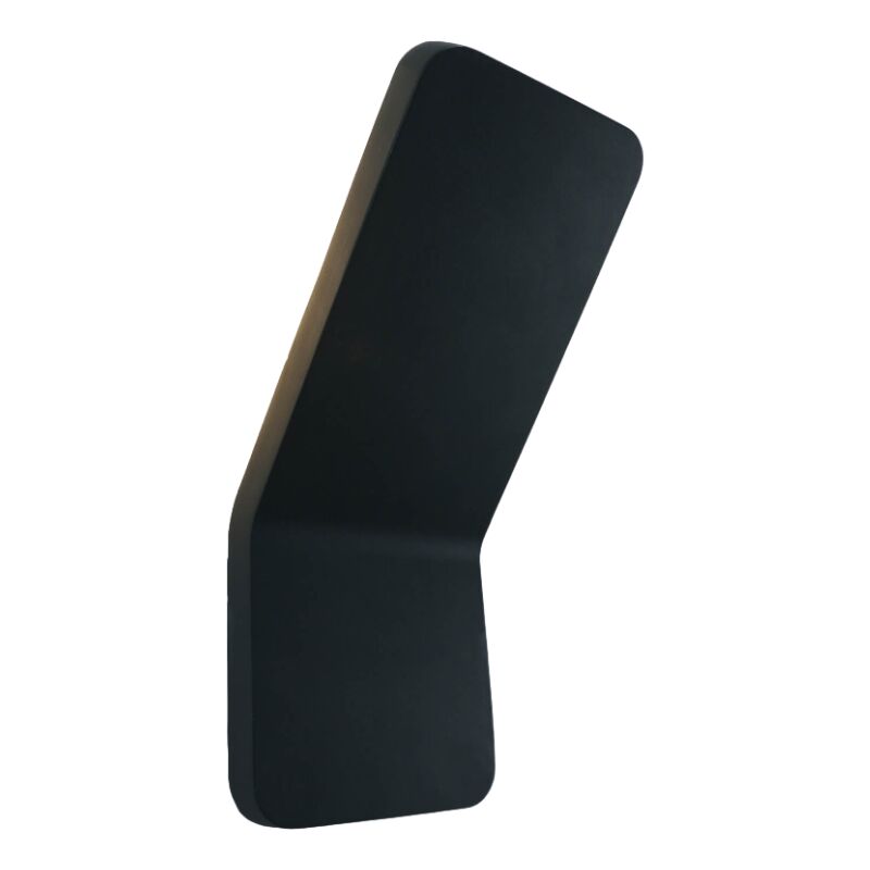 foto del prodotto applique moderno a parete hugo, ip54 potenza massima 7 w luce calda 4000k, l 10,6 x p 14 x h 25,5 cm,alluminio nera gloupie