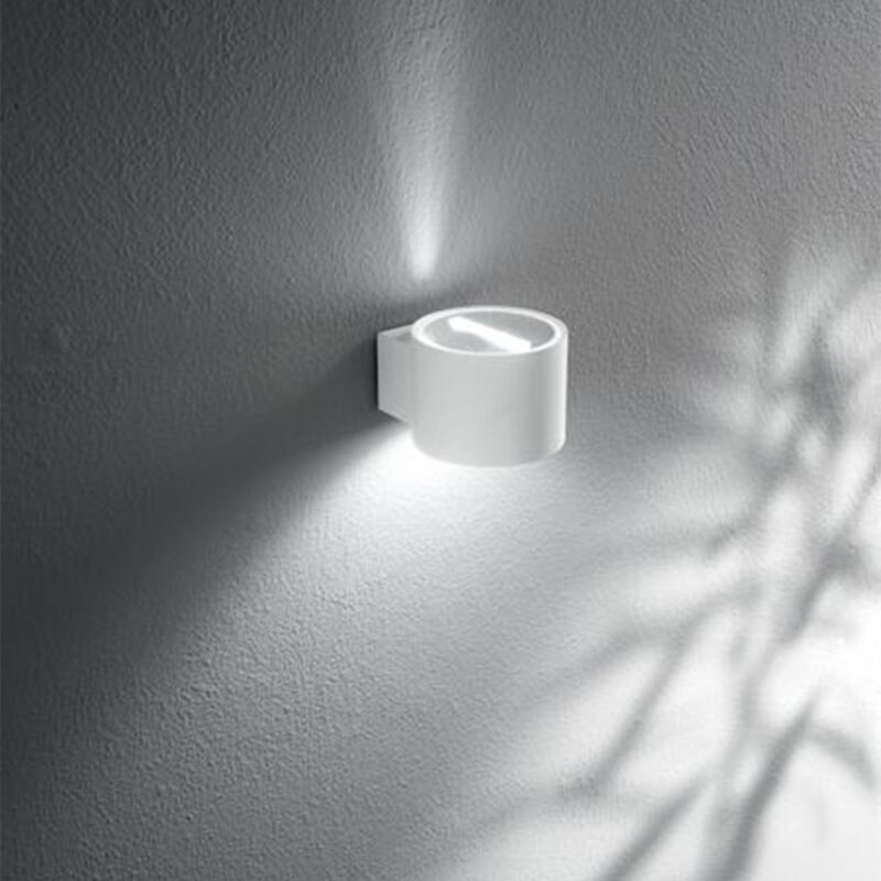 foto del prodotto applique moderno per esterno interno biemissione bianco monocle 6792b