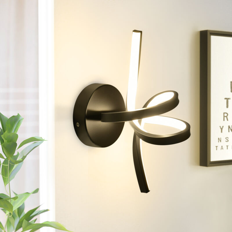 foto del prodotto applique murale interna a led, lampada da parete nera lampada da parete per corridoio, soggiorno, camera da letto, design moderno, illuminazione da
