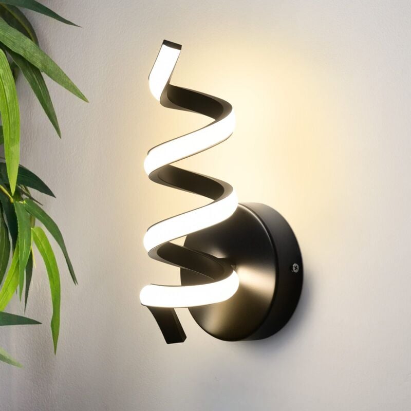 foto del prodotto applique murale interna led nero applique murale scala corridoio salotto camera da letto bagno soggiorno design moderno applique murale 7w appliques