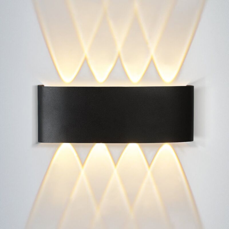 foto del prodotto applique murale led ip65 lampada da esterno a parete nera 7w 3000k applique da parete esterna bianco caldo per muro di casa corridoio di giardino