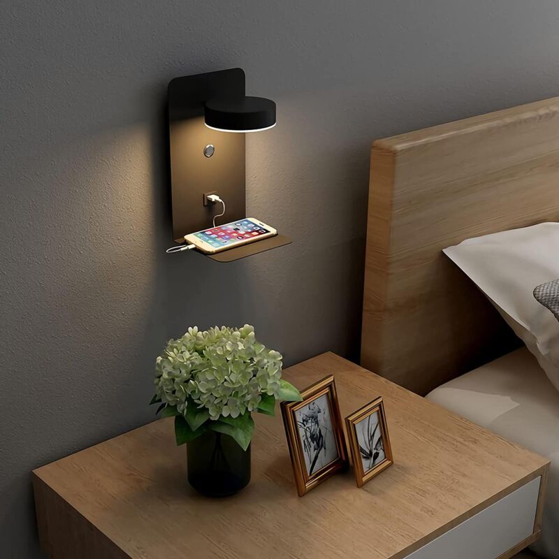 immagine 0 del prodotto applique murale salon et entr e 2 pack applique murale int rieur led avec port usb 12w tricolore dimmable lampe murale moderne avec interrupteur