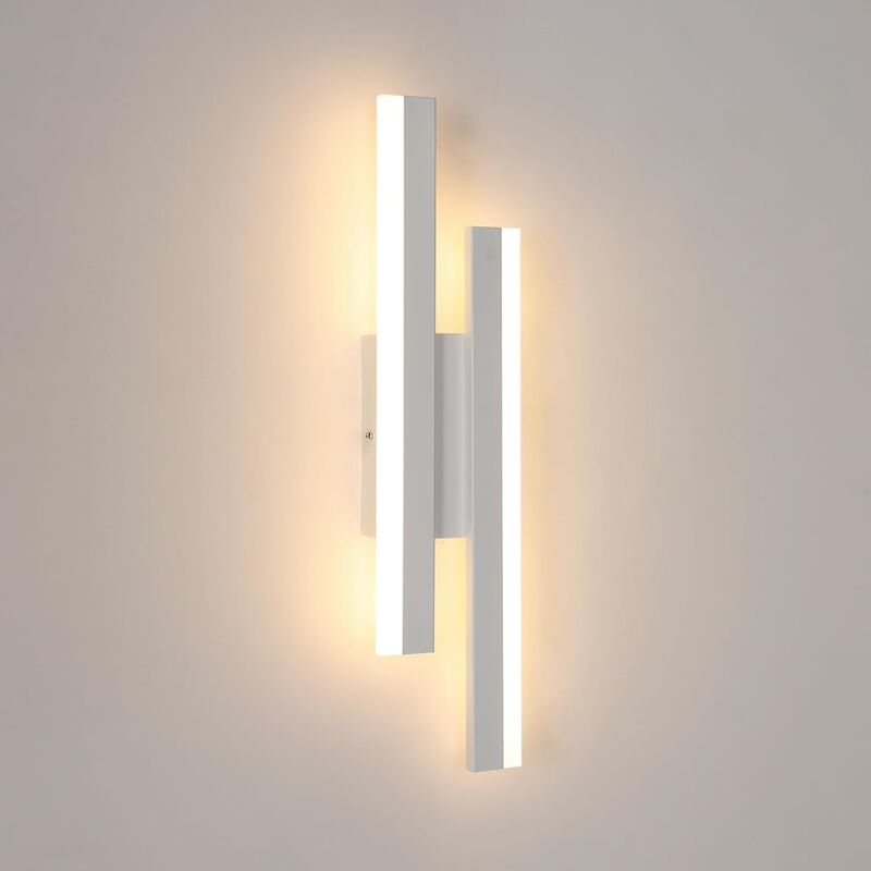 foto del prodotto applique murali led moderno forma della linea lampada da parete bianco caldo 3000k per camere da letto, soggiorni, corridoi e disimpegni bianco