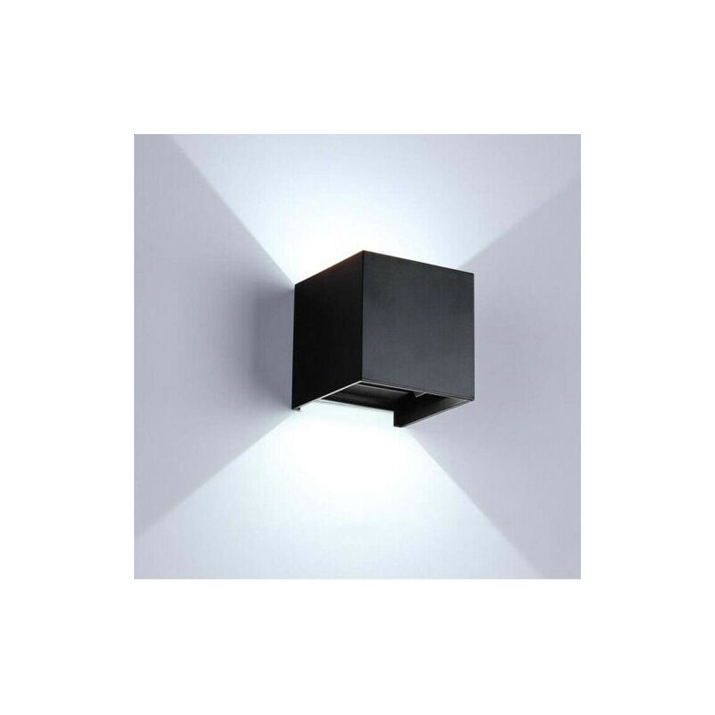 foto del prodotto applique nero cubo led 10w faretto lampada parete muro luce freddo 6000k